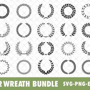 Wreath SVG, Floral wreath SVG, laurel wreath svg, wreath svg bundle, circle wreath frame svg, circle monogram svg, floral frame svg cricut
