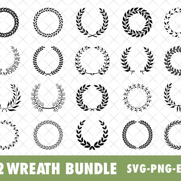 Wreath SVG, Floral wreath SVG, laurel wreath svg, wreath svg bundle, circle wreath frame svg, circle monogram svg, floral frame svg cricut