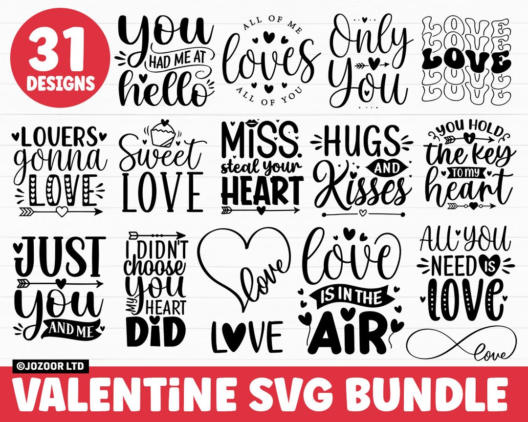 Valentine SVG Bundle, Valentines Day SVG Bundle, Love SVG, Valentine ...