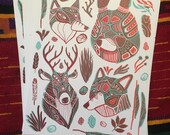 Maderas, carteles serigrafiados, 16 x 20, papel de algodón