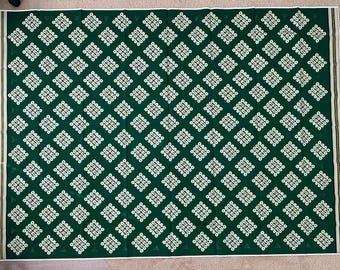 1 szt. 2D ciemnozielona mata podłogowa z wzorem Kolam – indyjski baner na ślub, Haldi, Puja, Sreemantham, baby shower