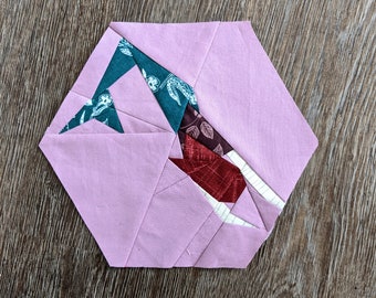 Mermaid Foundation Paper Piecing Pattern 8in Quilt Block