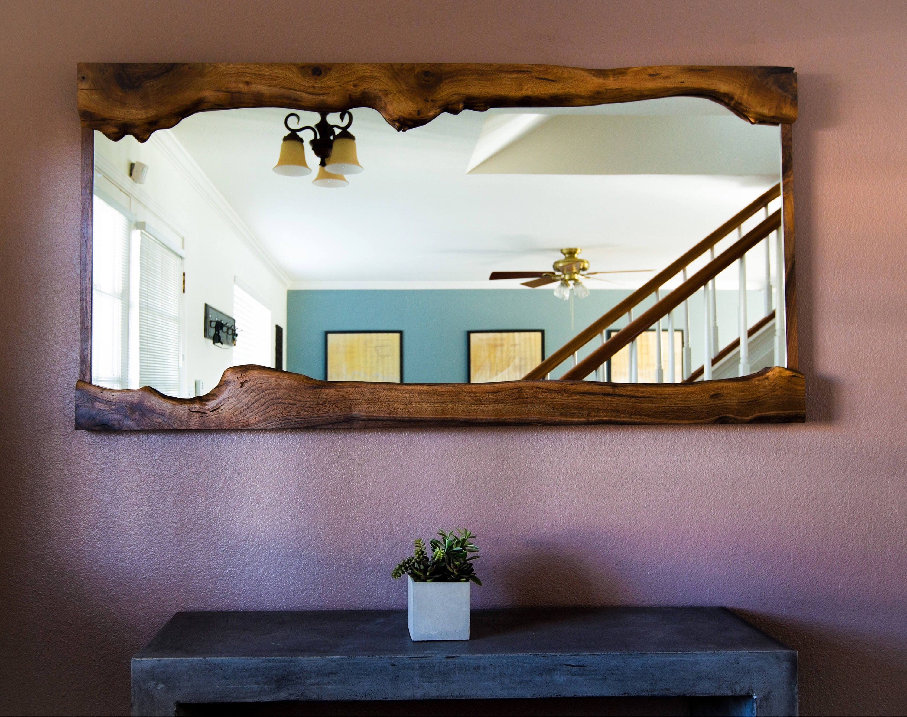 Live Edge Walnut Slab Mirror - Etsy