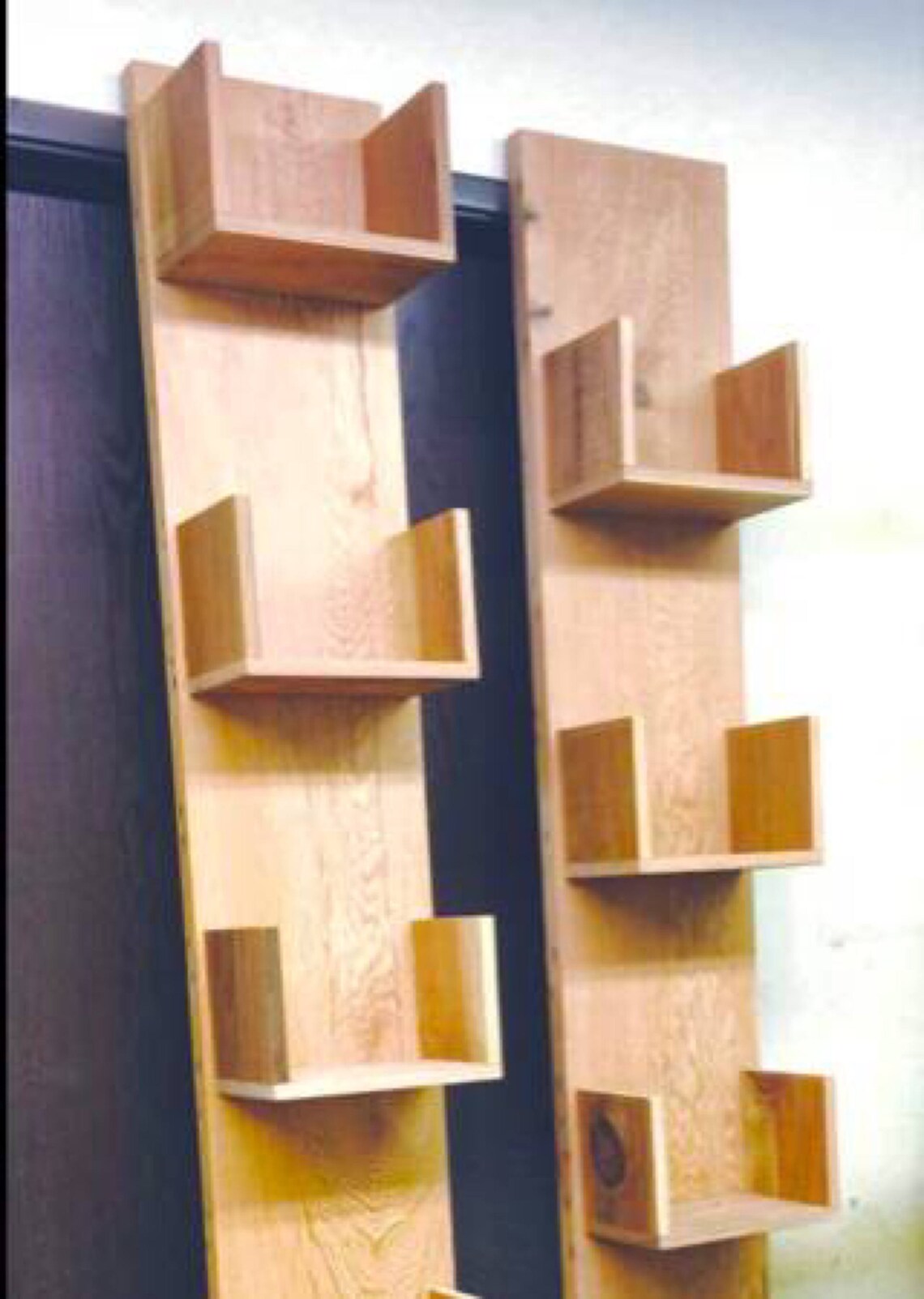 Reclaimed Wood Leaning Bookcase Display Tower Etsy