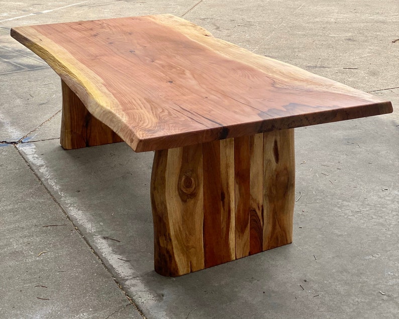 Solid Redwood Slab Dining Table Etsy
