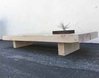 Low Tokyo style reclaimed wood beams Coffee table
