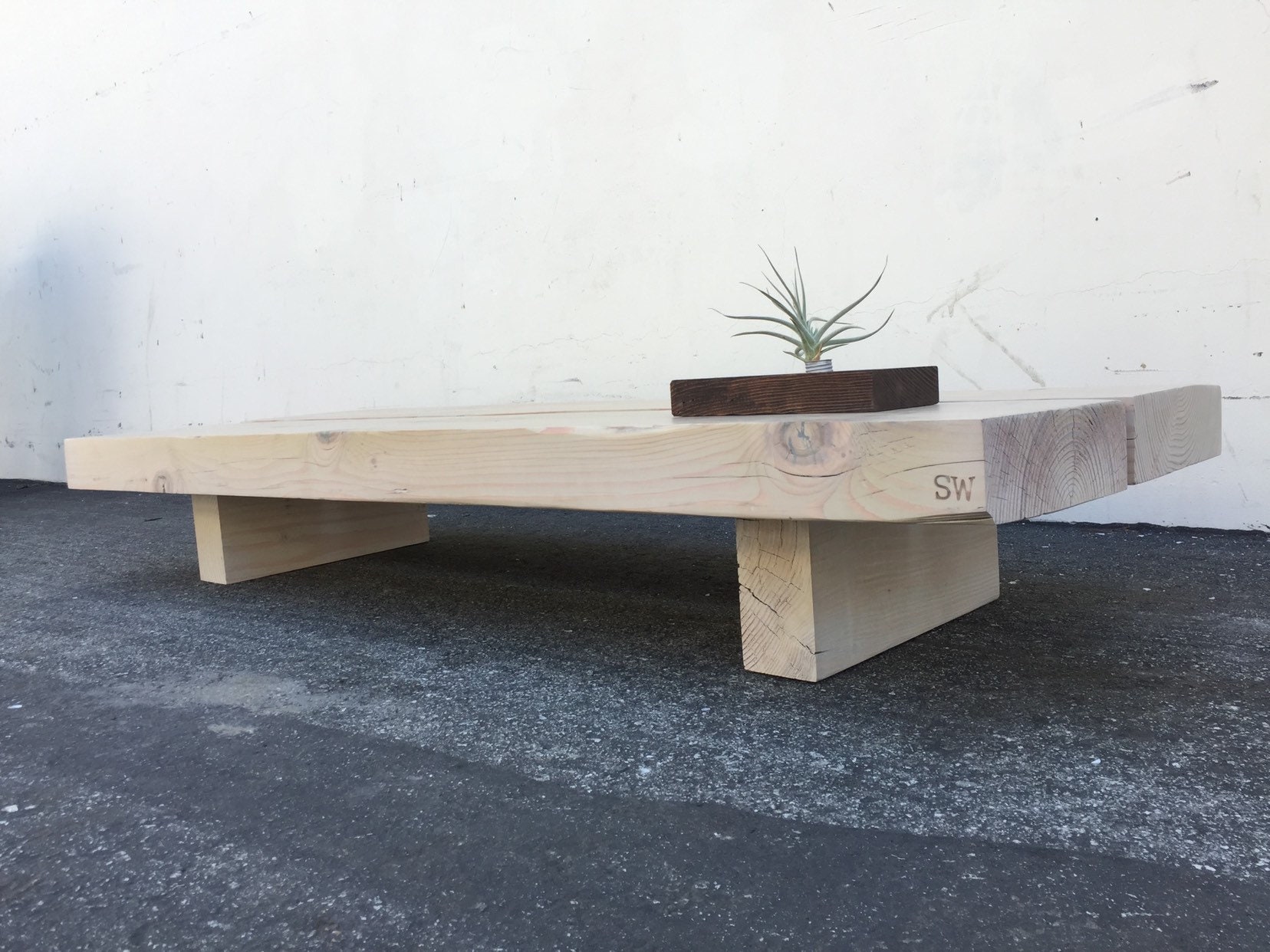 Low Tokyo Style Reclaimed Wood Beams Coffee Table - Etsy