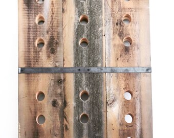 Riddling Wine Rack Rustic Reclaimed wood and Industrial steel