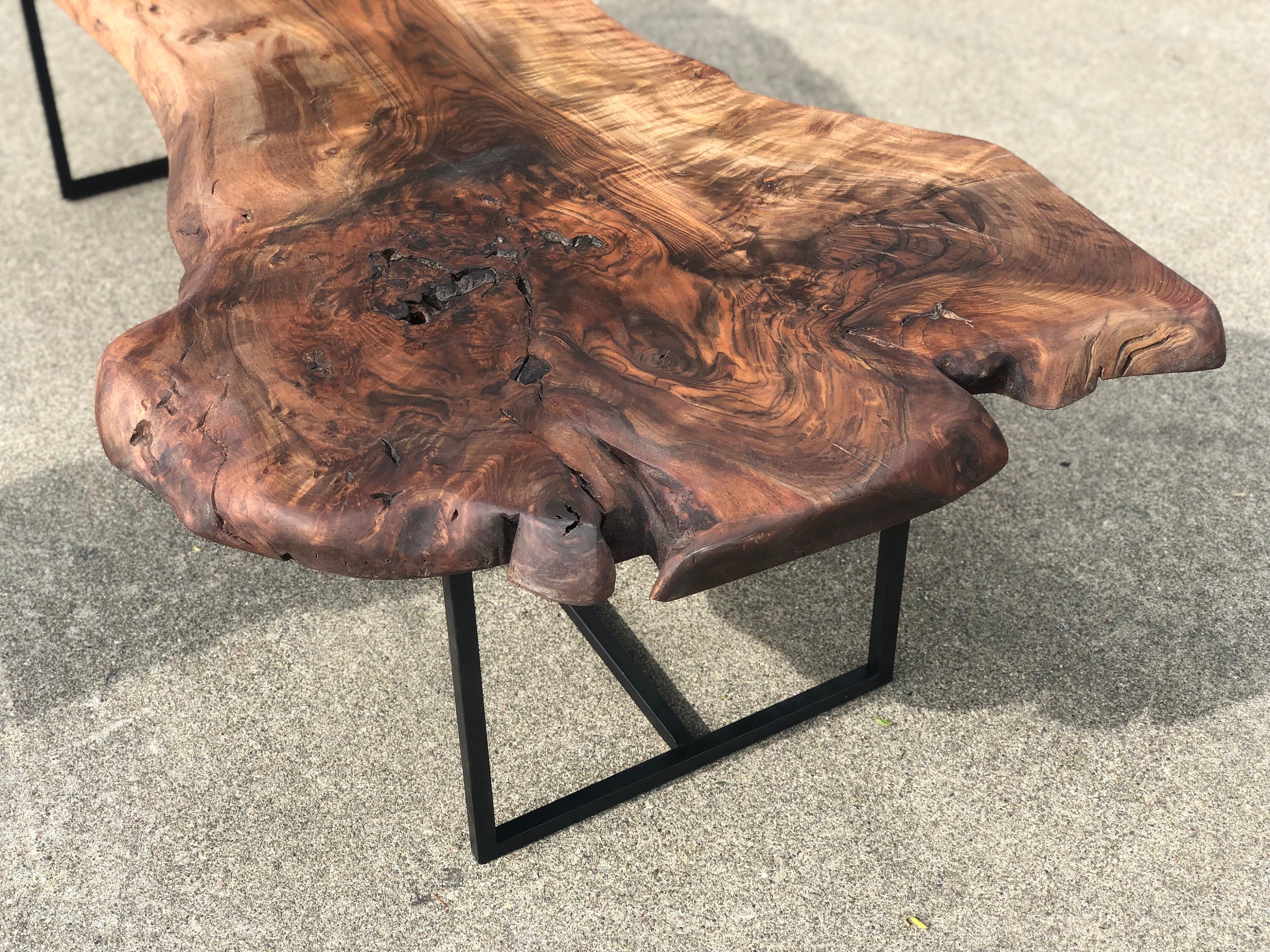 Walnut Slab Coffee Table Live Edge Etsy