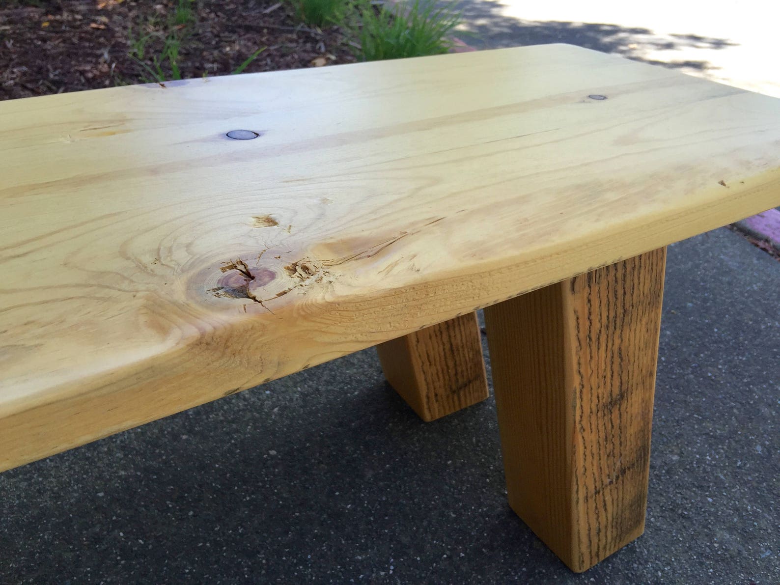 Reclaimed Wood Low Bench - Etsy