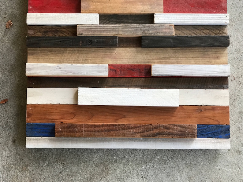 RWB Rustic Reclaimed Wood Art Panel Etsy