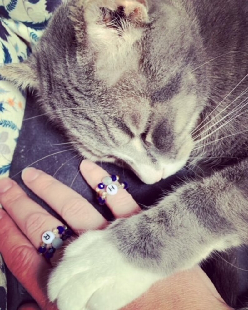 Anillo apilable difusor de aceite esencial Conjunto de 3 -- Anillos de aromaterapia -- Lava natural y piedras preciosas imagen 10