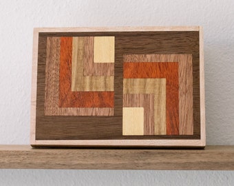 Modern Art Squares, Mid Century Inspired Wooden Wall Art - Corners