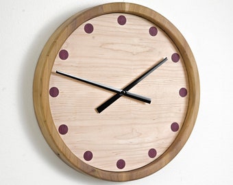 Large Round Wooden Wall Clock, Modern Wall Decor, Handmade Housewarming Gift