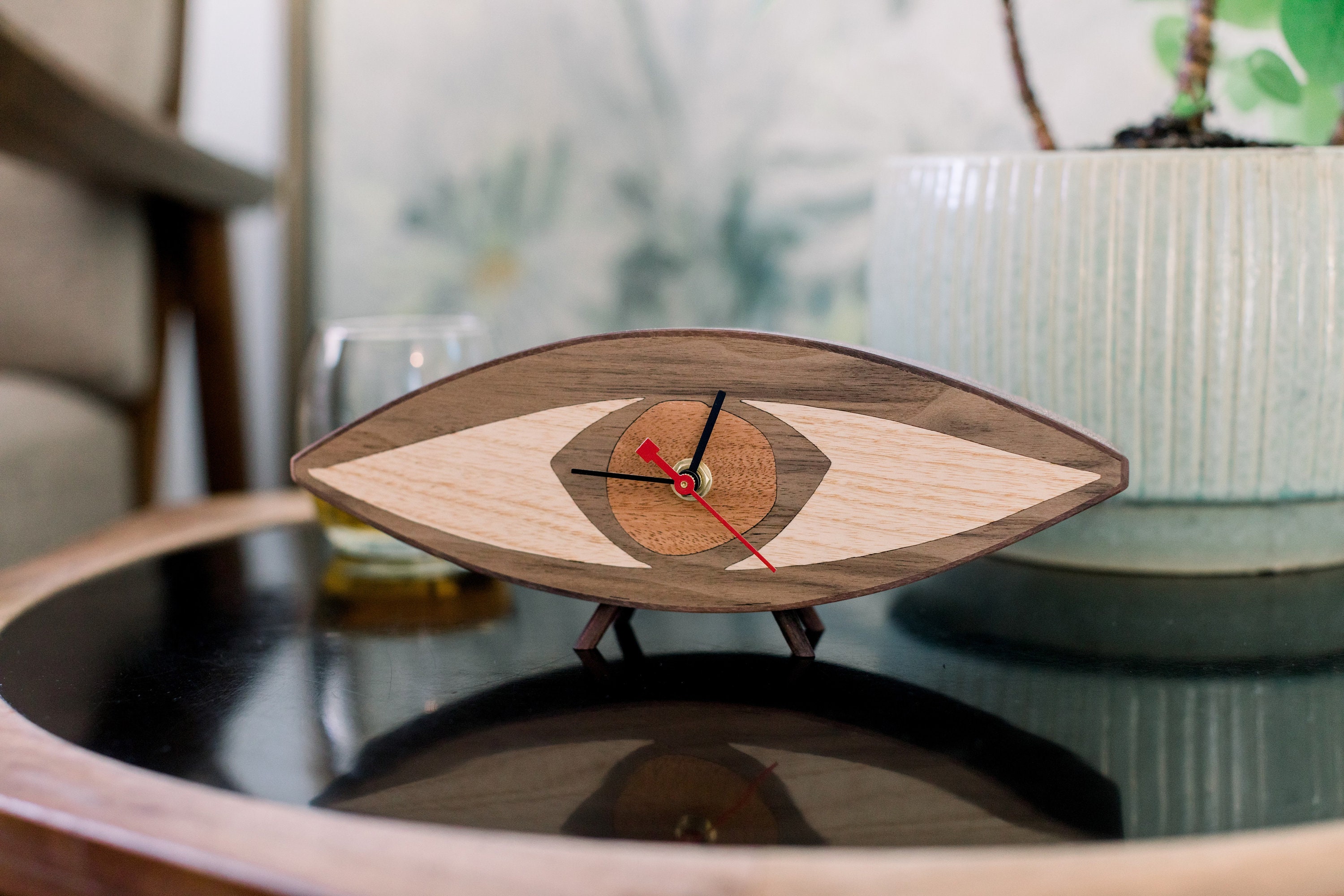 Mid Century Modern Clock, Abstract Art, Minimalist Design, Jenn Ski