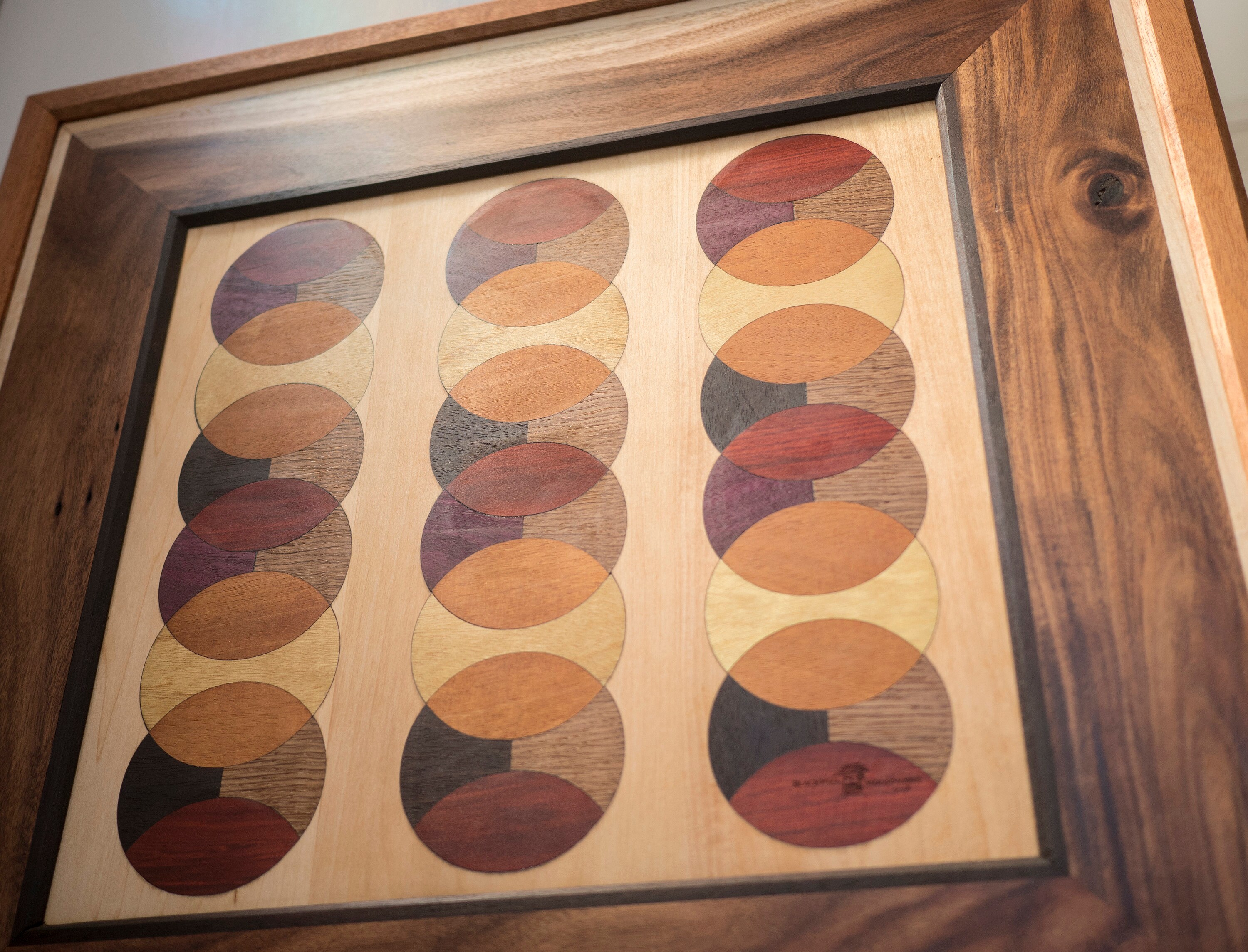 Modern Geometric Wood Wall Art Circle Design — Blackwell Woodworks
