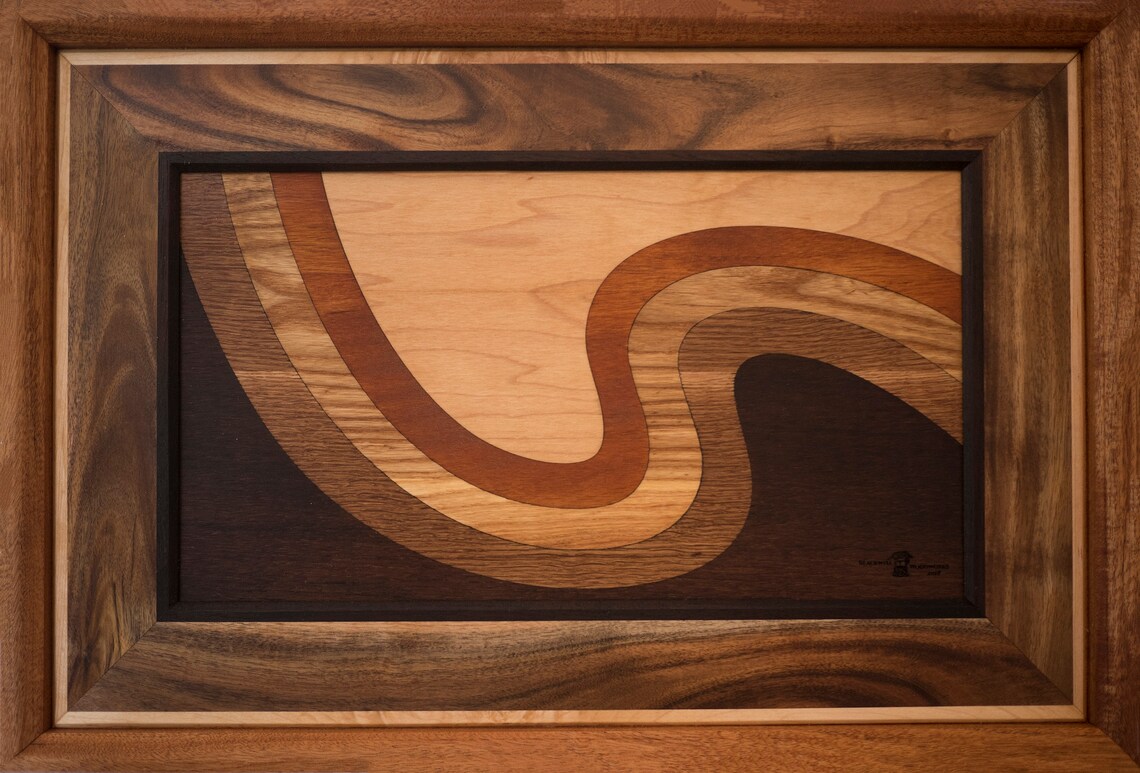 Modern Art Reclaimed Wood Wall Art Including Frame Etsy