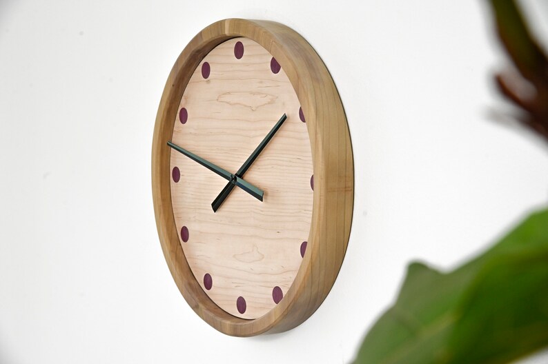 Large Round Wooden Wall Clock Modern Wall Decor Handmade Etsy
