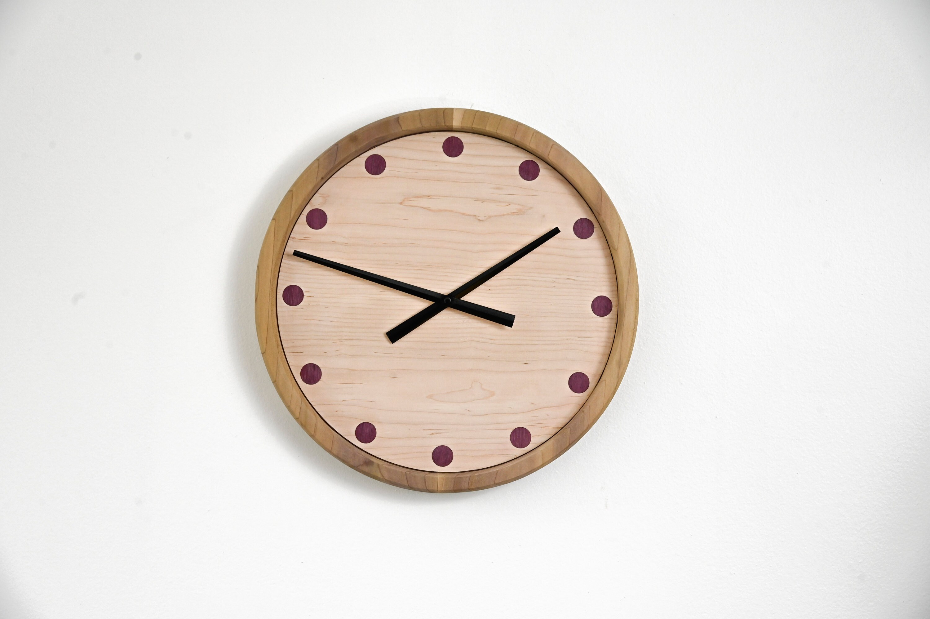 Large Round Wooden Wall Clock, Modern Wall Decor, Handmade Housewarming