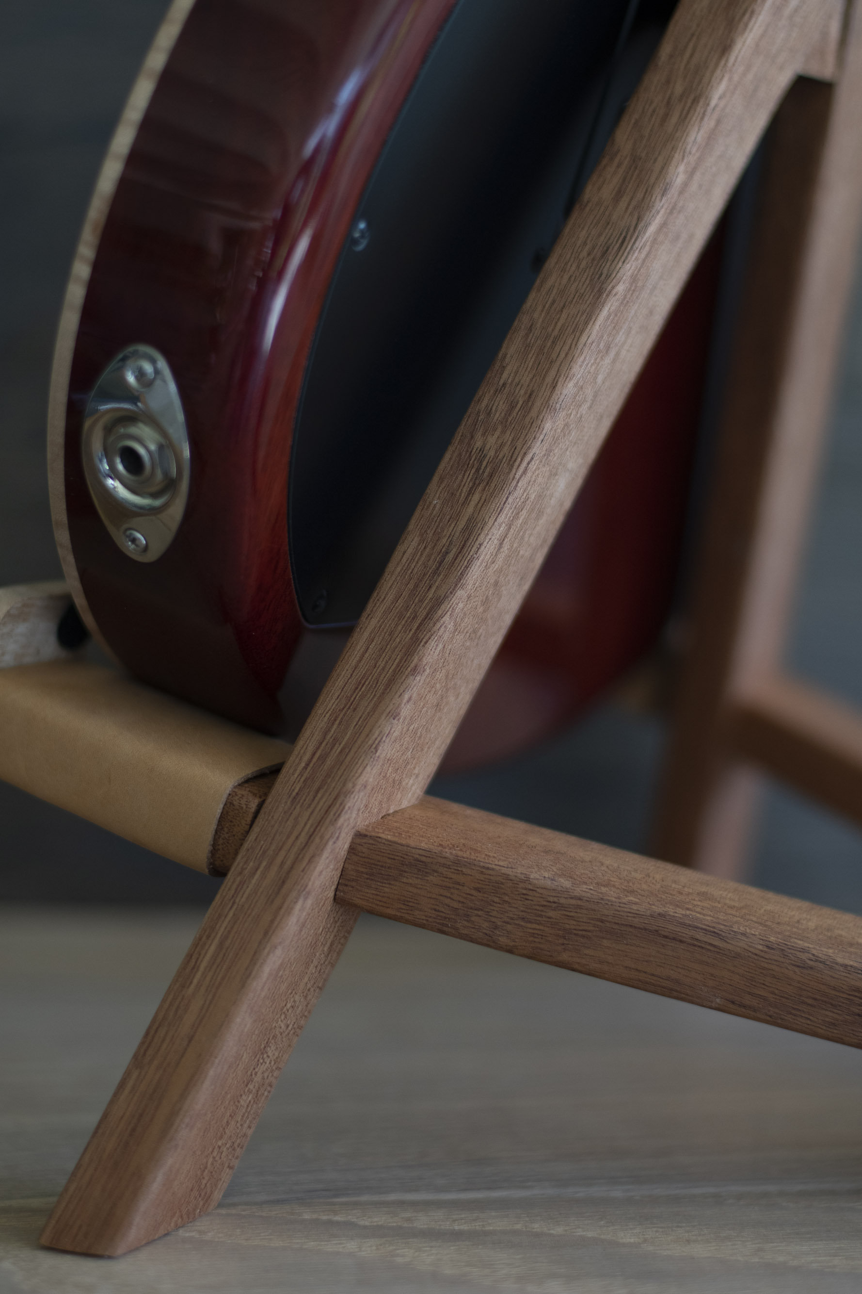 Electric Guitar Stand Mahogany by Blackwell Woodworks, Boutique Guitar
