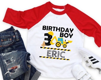 Personalized Construction Birthday Shirt: Digger Theme Tee - Any Age