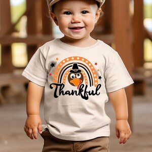 Thankful Turkey Kids Shirt - Thanksgiving Toddler Shirt