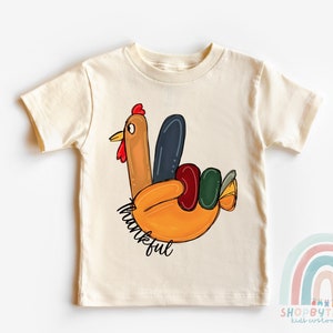 Thankful Turkey Kids Shirt - Thanksgiving Toddler Tee