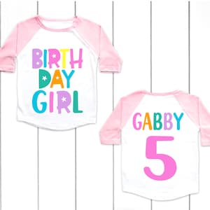 Girls 5th Birthday Shirt: Personalized Fifth Birthday Tee
