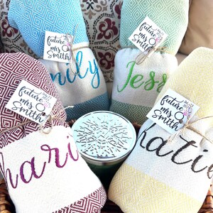 Personalized Turkish Beach Towel: Wedding Bachelorette Party Favor
