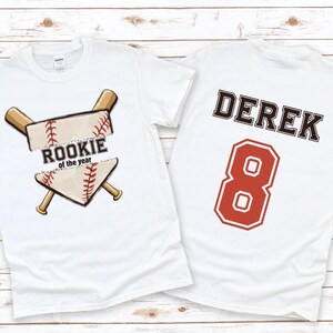 Personalized Rookie of The Year Baseball Birthday Shirt