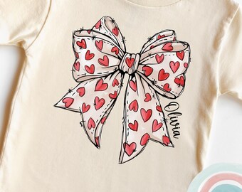 Valentine’s Day Coquette Bow Shirt:Valentine Toddler Shirt