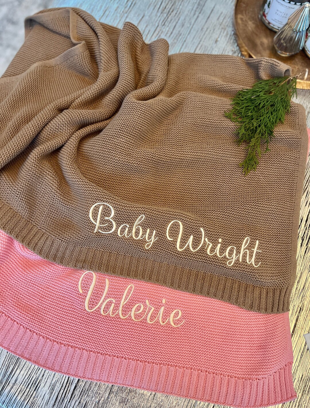Embroidered Blanket With Name // Custom Baby Boy Blanket // Newborn