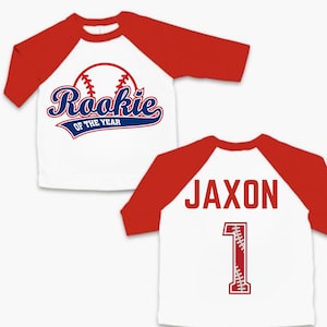 Rookie Of The Year Baseball Birthday Shirt - Personalized Any Age