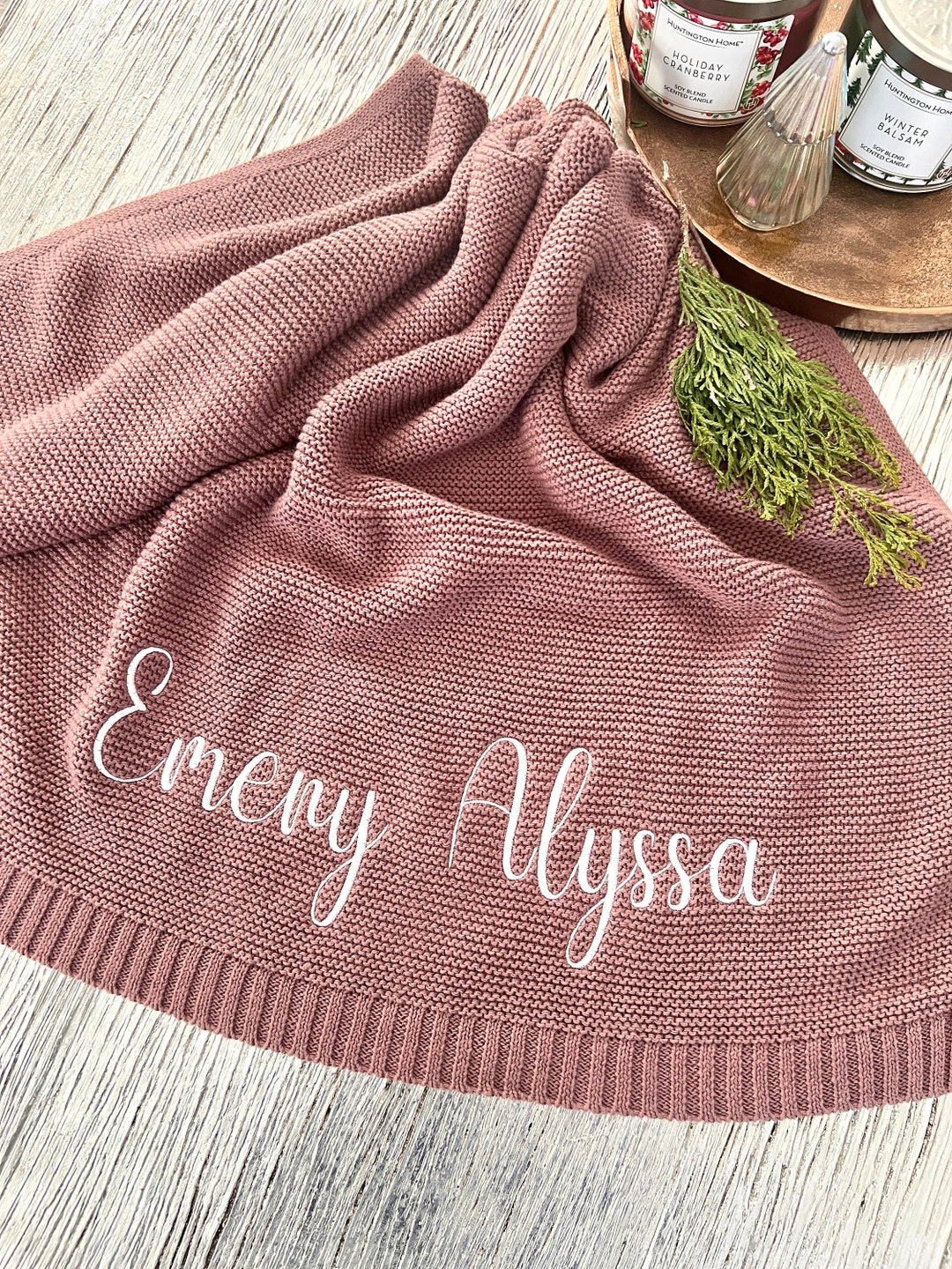 Embroidered Blanket With Name // Custom Baby Boy Blanket // Newborn