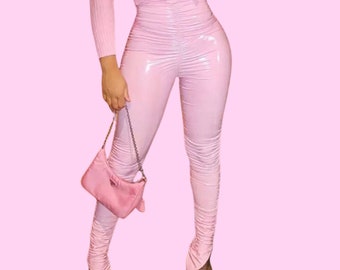 Pink leather jeans Clearance