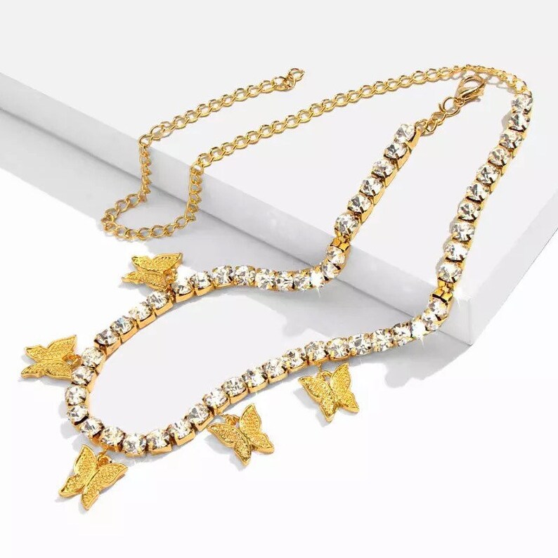 Butter Fly Tennis Chain Silver Gold