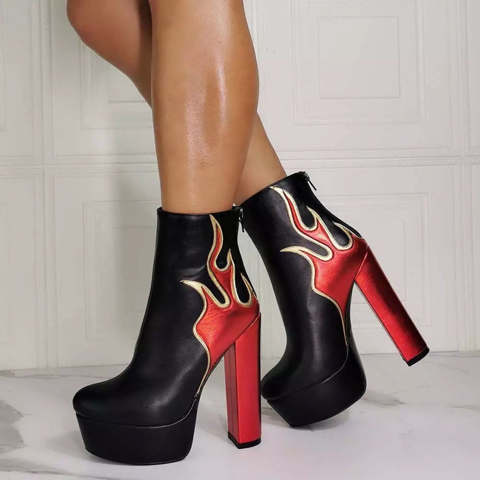 fire red heels