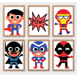 SUPERHERO WALL ART Superhero Prints Instant Download Superhero Bedroom Printable Superhero Wall Art Superhero Decorations Superhero Party