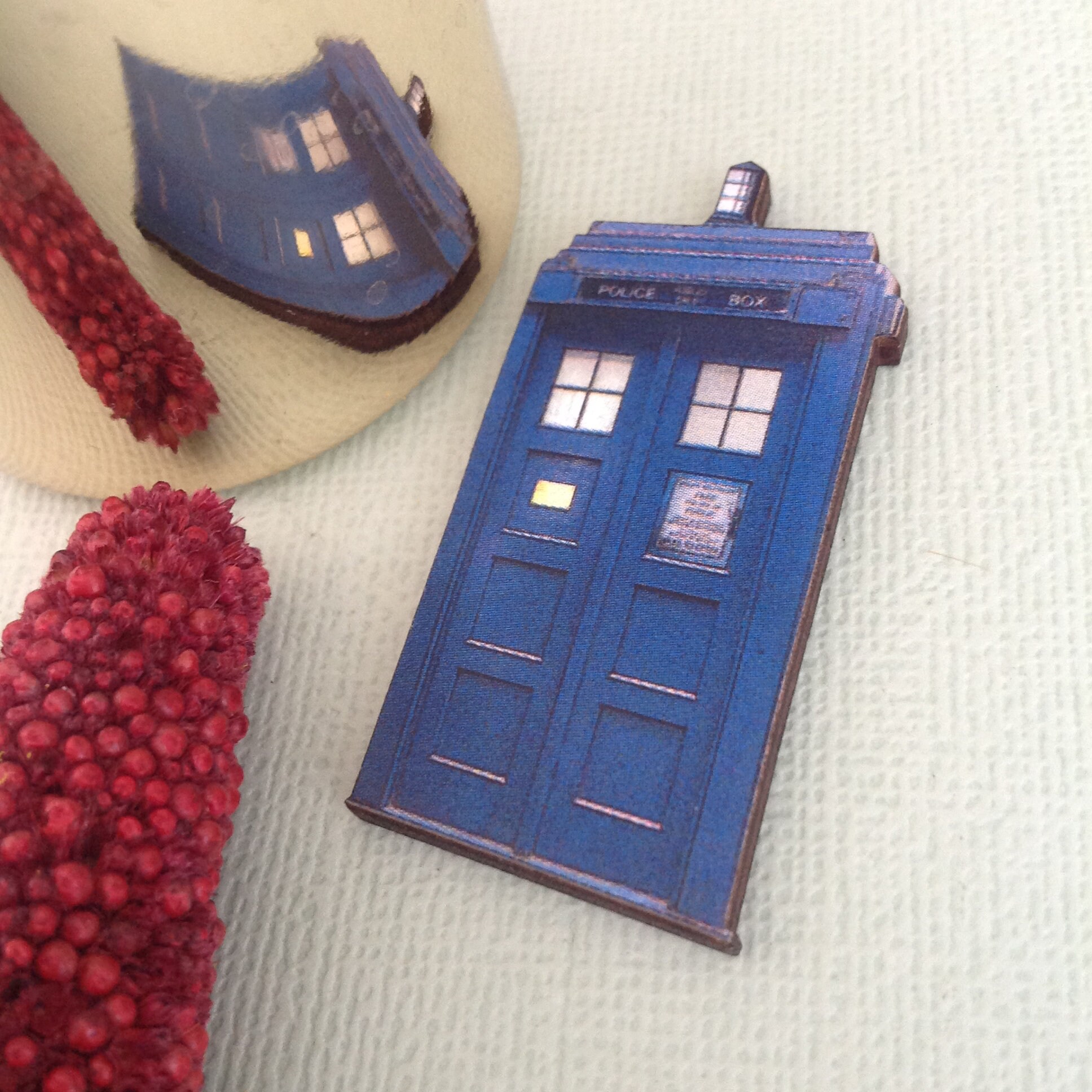Tardis Brooch Dr Who Accessory Wood Pin Tardis Sci Fi - Etsy Australia