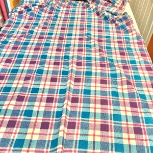 VINTAGE 70s FABRIC, lightweight cotton, plain weave, a bit like cheesecloth, Dress fabric, Sewing retro cotton check