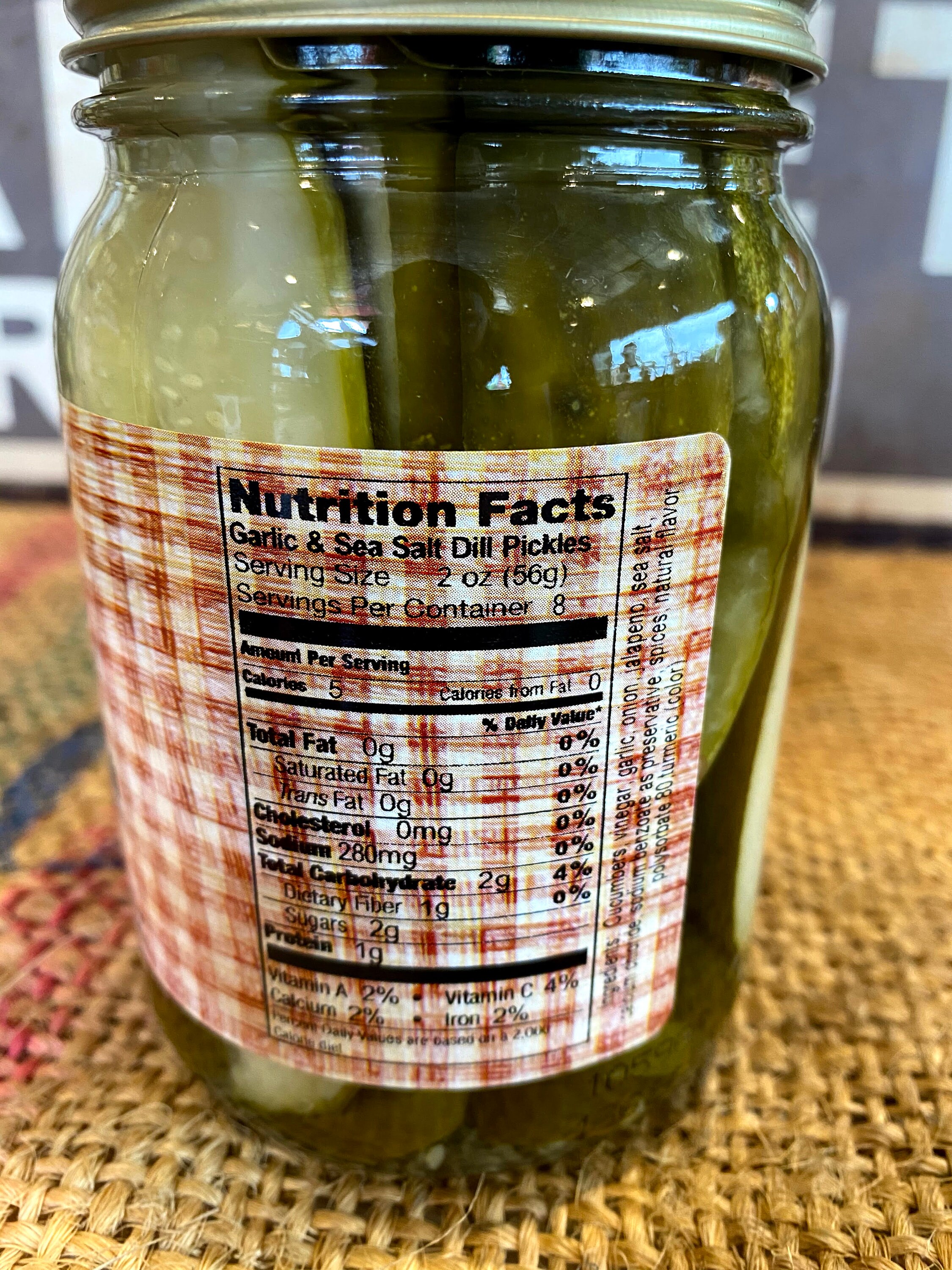 Garlic and Sea Salt Dilled Pickles 16oz Jar Etsy