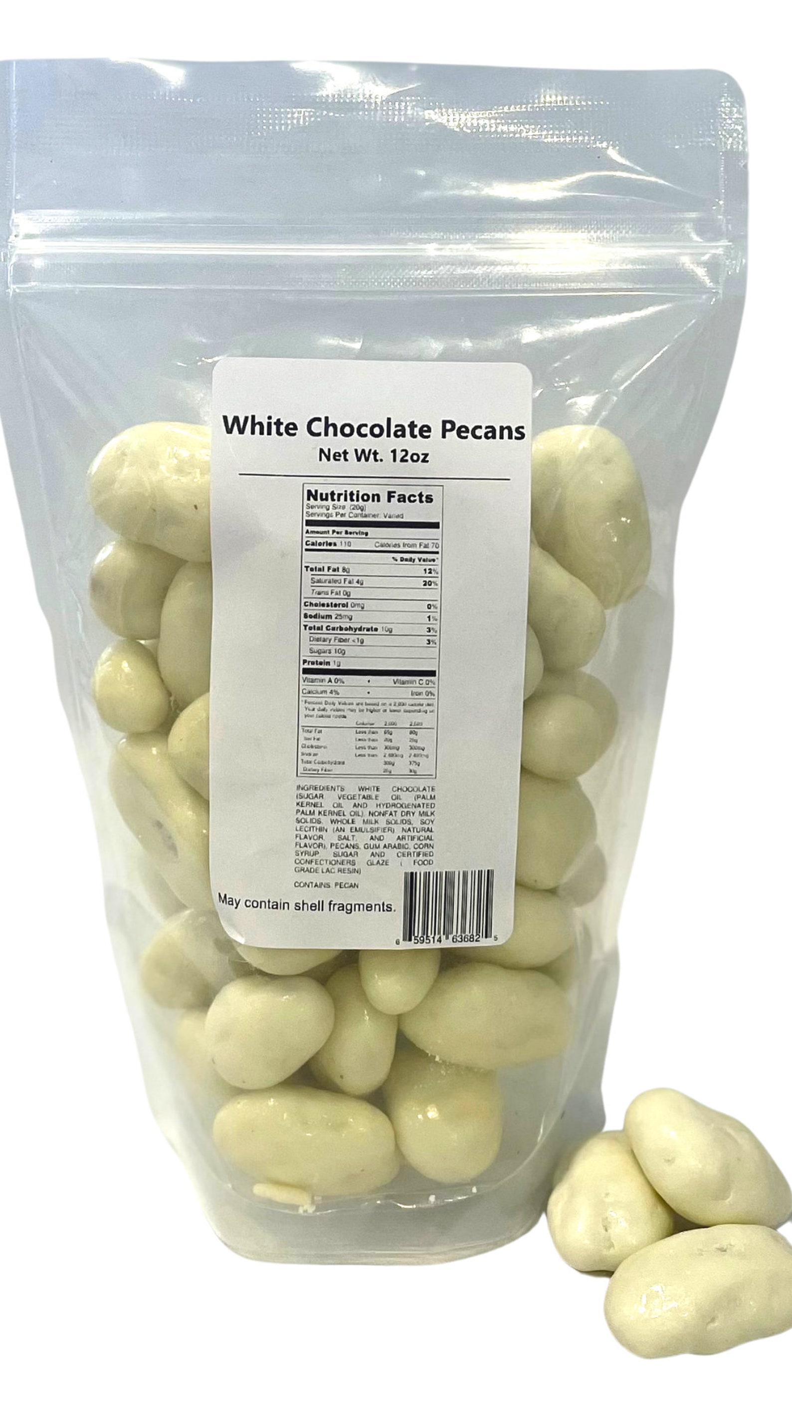 White Chocolate Covered Pecans 12oz Bags Etsy