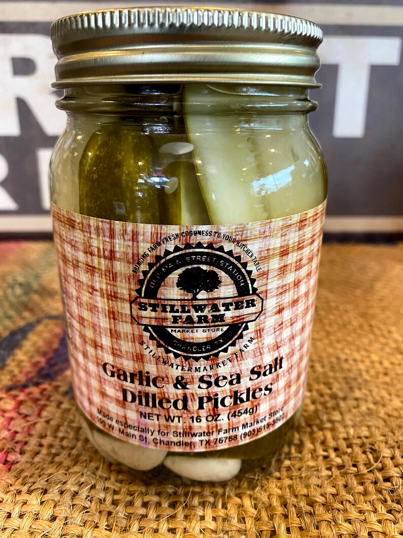 Cornichons dilled à lail et au sel de mer 16oz Jar Etsy