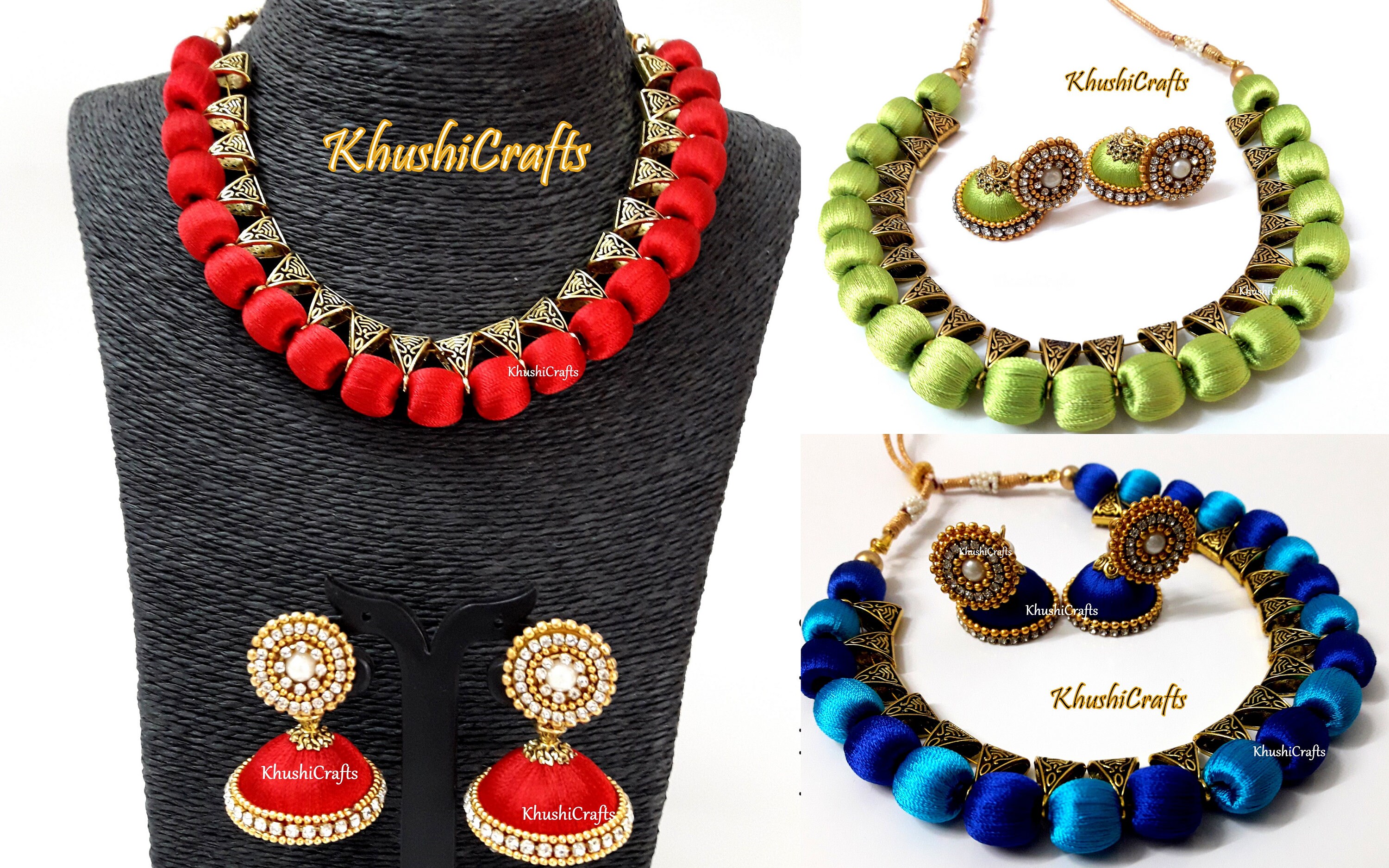 Silk Thread Jewelry/ Jewellery Necklace 