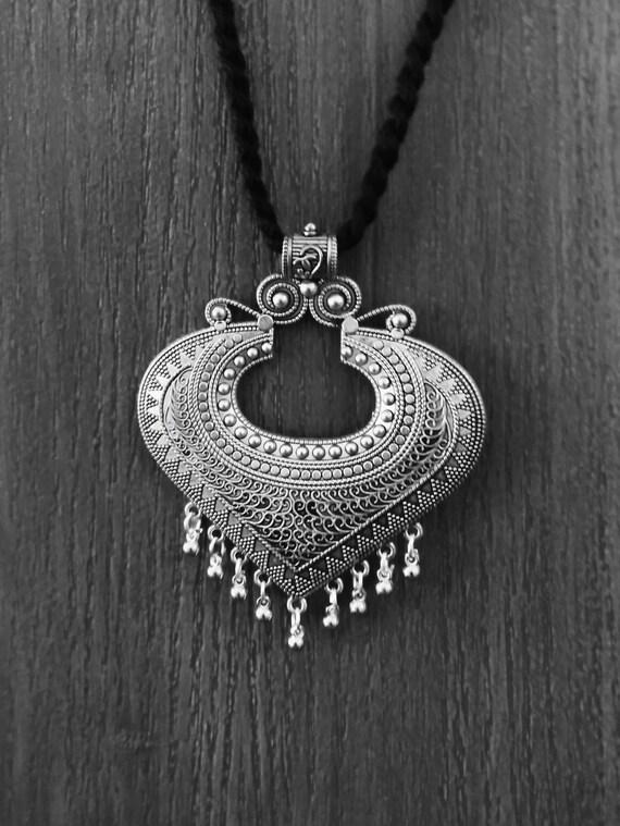 German Silver Necklaceoxidized Silver 