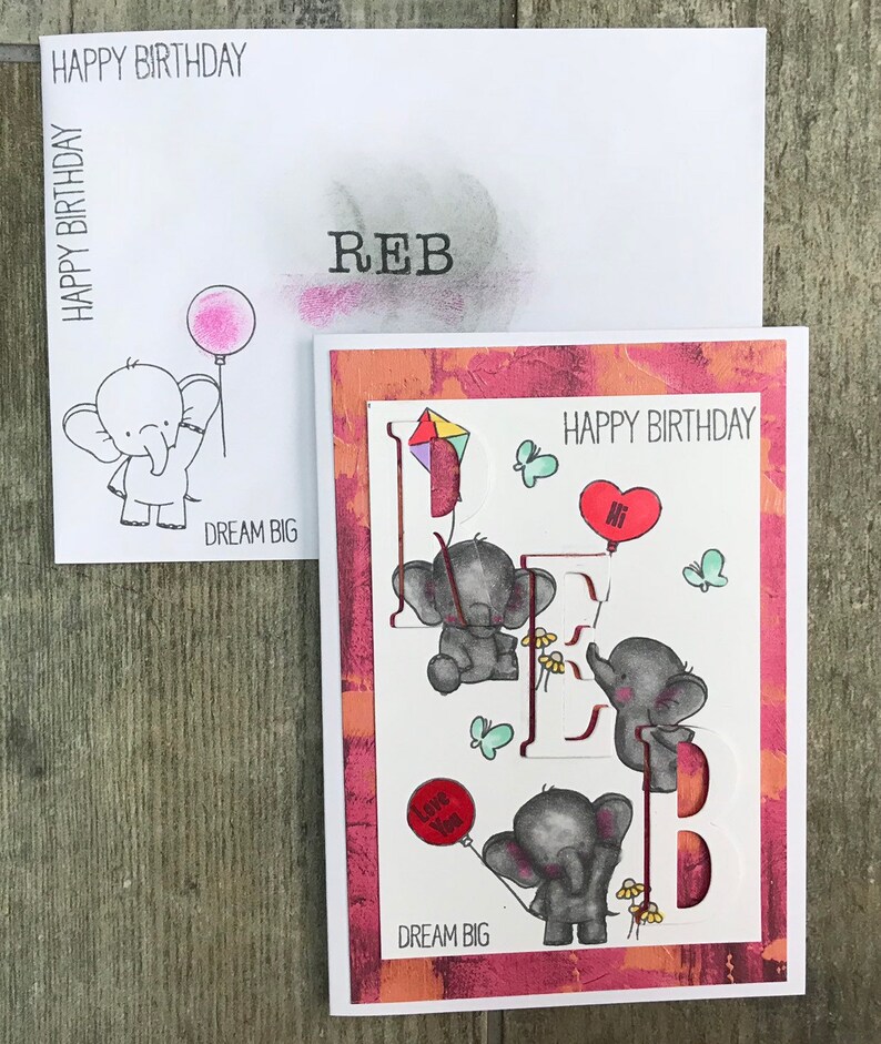 Made in England Handmade Birthday Adorable Elephants Eclipse Card Personalised