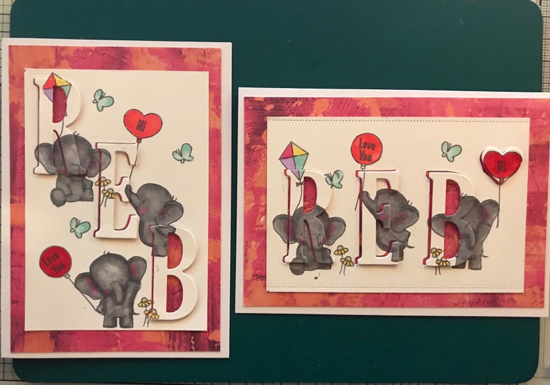 Made in England Handmade Birthday Adorable Elephants Eclipse Card Personalised