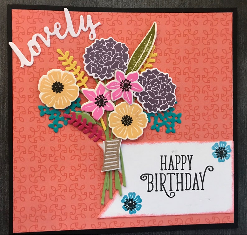 Birthday Bouquet Card Made in England Handmade