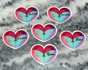 Girl Power Stickers, Empowering Tattoo Booty Art (6-Piece)