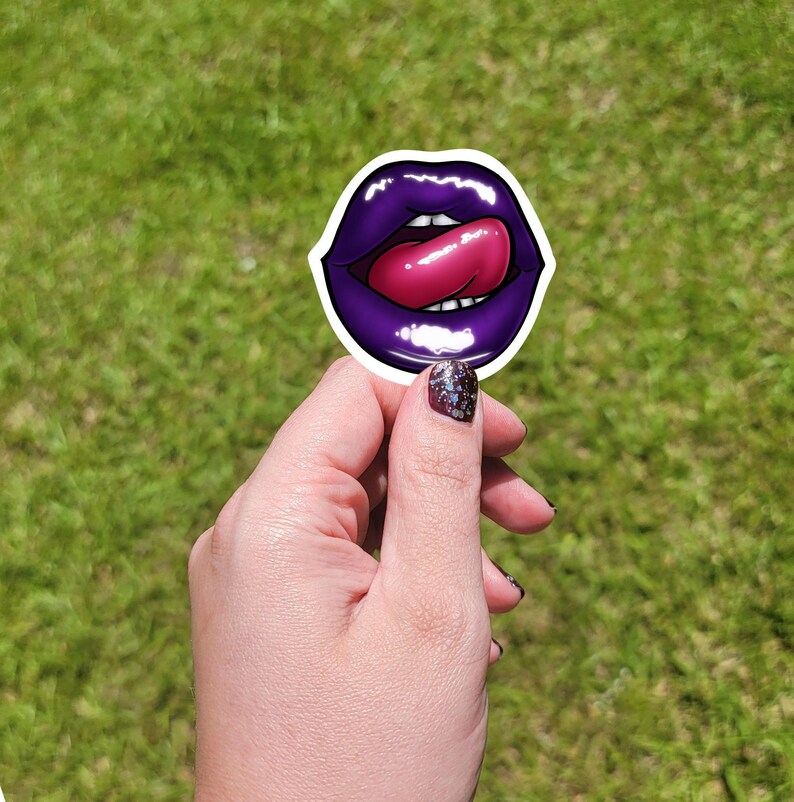 Sexy Lips Sticker, Pop Art Licking Decal for Computer, Laptop, Planner ...